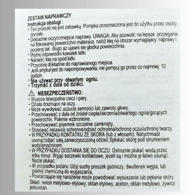 Zestaw naprawczy do materaców basenów 5x