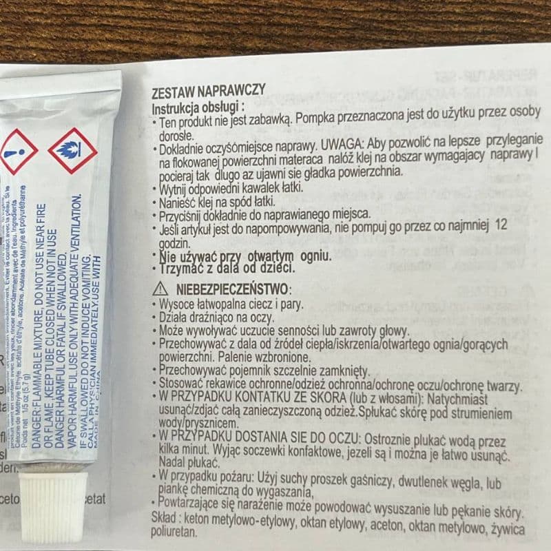 Zestaw naprawczy do materaców basenów 5x